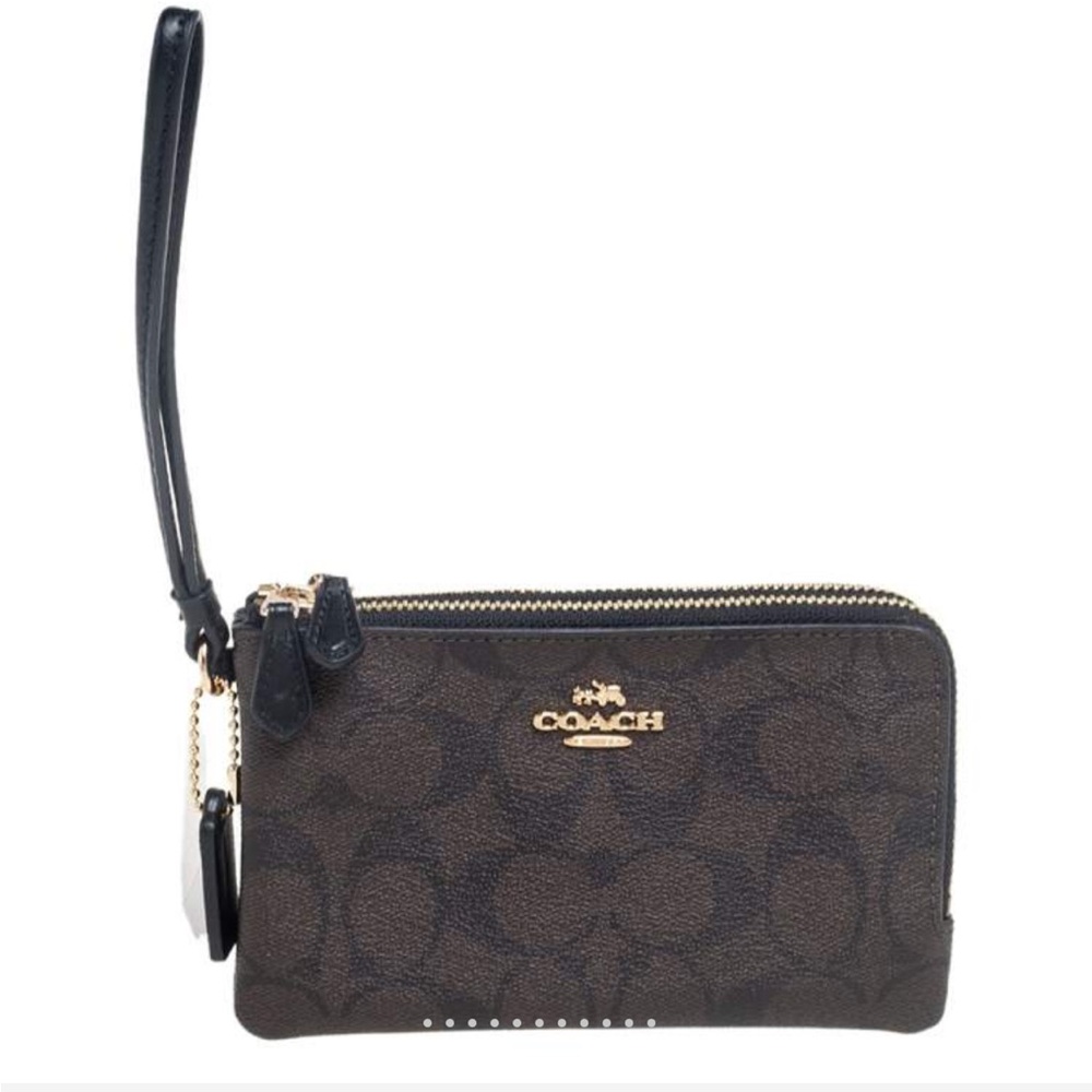 Coach Signature Double Zip Wristlet